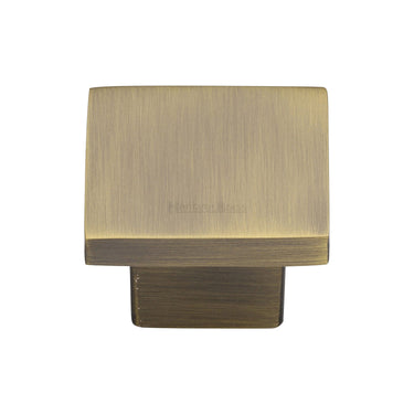 M Marcus - Heritage Brass - Classic Square Cabinet Knob - 32mm; #finish_antique-brass