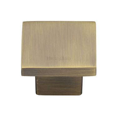 M Marcus - Heritage Brass - Classic Square Cabinet Knob - 40mm; #finish_antique-brass