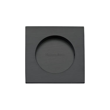 M Marcus - Heritage Brass - Square Flush Pull - C1860; #finish_matt-black