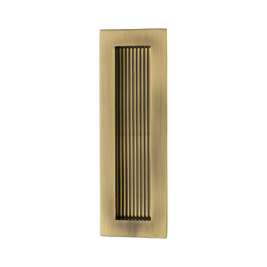 M Marcus - Heritage Brass - Reeded Rectangular Flush Pull  - 175mm; #finish_antique-brass