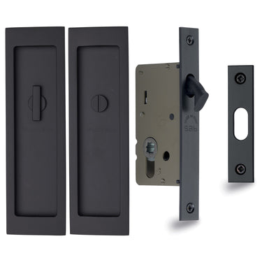 M Marcus - Heritage Brass - Flush Pull Privacy Set - 197mm; #finish_matt-black