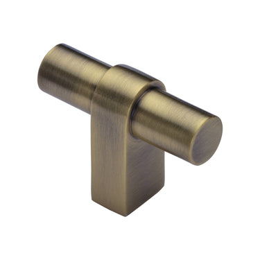 M Marcus - Heritage Brass - Industrial Cabinet Pull Handle - Knob - 42mm; #finish_antique-brass