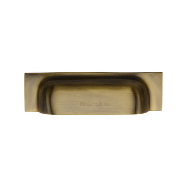 M Marcus - Heritage Brass - Military Cabinet Drawer Pull - 96mm CTC; #finish_antique-brass