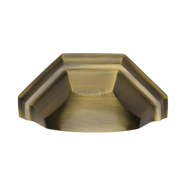 M Marcus - Heritage Brass - Deco Cabinet Drawer Pull - 89mm CTC; #finish_antique-brass