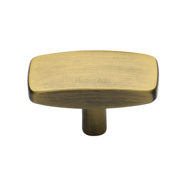 M Marcus - Heritage Brass - Rectangular Cabinet Knob - 41mm; #finish_antique-brass