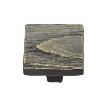 M Marcus - Heritage Brass - Square Pine Cabinet Knob - 32mm; #finish_aged-brass