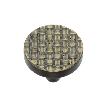 M Marcus - Heritage Brass - Weave Cabinet Pull Handle - Round Knob - 32mm; #finish_aged-brass