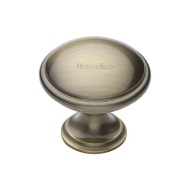 M Marcus - Heritage Brass - Domed Cabinet Knob - 32mm; #finish_antique-brass