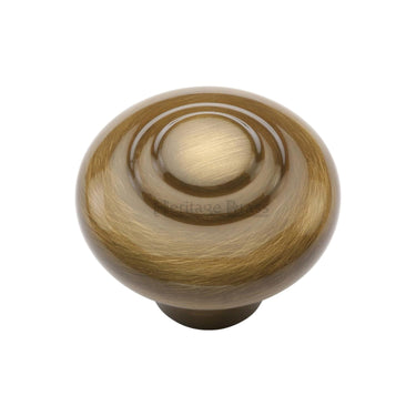 M Marcus - Heritage Brass - Round Bead Cabinet Knob - 32mm; #finish_antique-brass