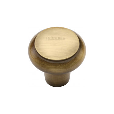 M Marcus - Heritage Brass - Round Edge Cabinet Knob - 32mm; #finish_antique-brass