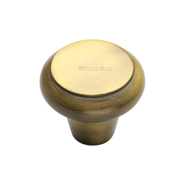 M Marcus - Heritage Brass - Round Edge Cabinet Knob - 38mm; #finish_antique-brass