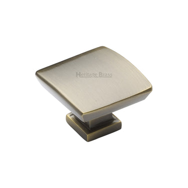 M Marcus - Heritage Brass - Plinth Cabinet Knob With Base - 35mm; #finish_antique-brass