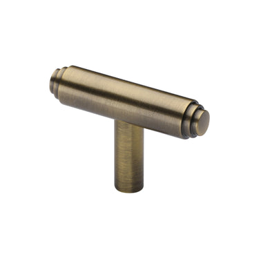 M Marcus - Heritage Brass - T-Bar Cabinet Knob - Stepped - 45mm; #finish_antique-brass
