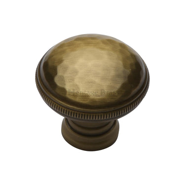 M Marcus - Heritage Brass - Diamond Cut Cabinet Knob - 32mm; #finish_antique-brass