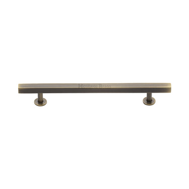 M Marcus - Heritage Brass - Offset Square Cabinet Pull - Bar - 160mm CTC; #finish_antique-brass