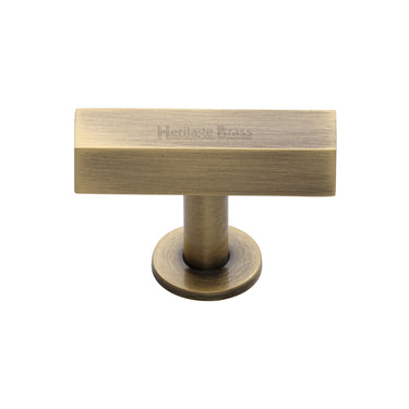 M Marcus - Heritage Brass - Symmetrical Square Cabinet Knob - 44mm; #finish_antique-brass