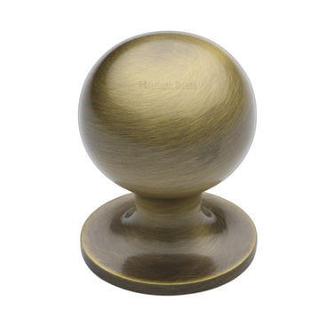 M Marcus - Heritage Brass - Ball Cabinet Knob - 32mm; #finish_antique-brass