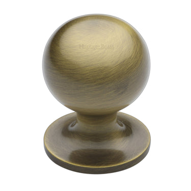M Marcus - Heritage Brass - Ball Cabinet Knob - 38mm; #finish_antique-brass