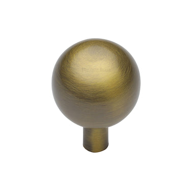 M Marcus - Heritage Brass - Sphere Cabinet Knob - 22mm; #finish_antique-brass