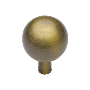 M Marcus - Heritage Brass - Sphere Cabinet Knob - 28mm; #finish_antique-brass