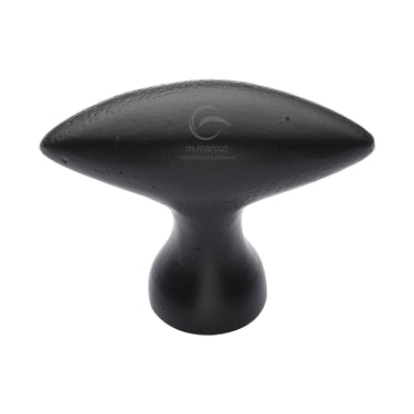 M Marcus - M.Marcus Architectural Hardware - Black Iron Elliptical Cabinet Knob - 50mm; #finish_matt-black