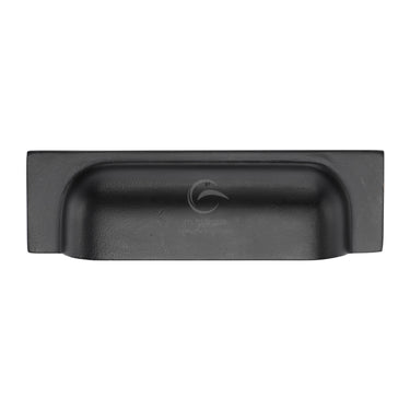 M Marcus - M.Marcus Architectural Hardware - Black Iron Military Cabinet Drawer Pull  - 152 - 178mm; #finish_matt-black