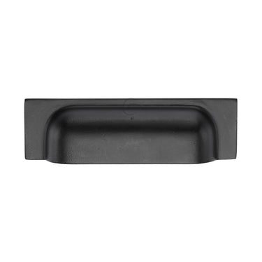 M Marcus - M.Marcus Architectural Hardware - Black Iron Military Cabinet Drawer Pull  - 76 - 96mm; #finish_matt-black