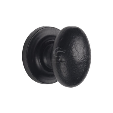M Marcus - M.Marcus Architectural Hardware - Black Iron Oval Cabinet Knob - Smooth - 32mm; #finish_matt-black