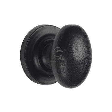 M Marcus - M.Marcus Architectural Hardware - Black Iron Oval Cabinet Knob - Smooth - 38mm; #finish_matt-black