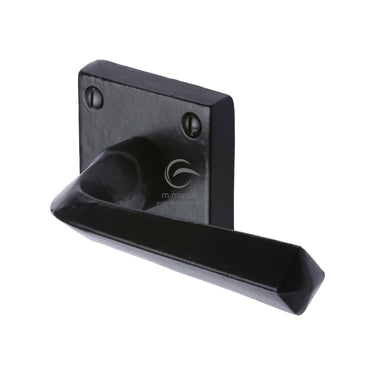 M Marcus - M.Marcus Architectural Hardware - Black Iron Donnington Door Handles on Square Rose; #finish_matt-black