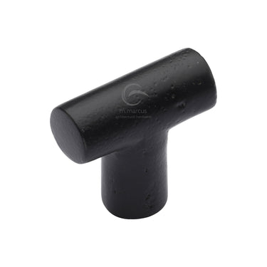 M Marcus - M.Marcus Architectural Hardware - Black Iron T Shaped Cabinet Knob - 35mm; #finish_matt-black