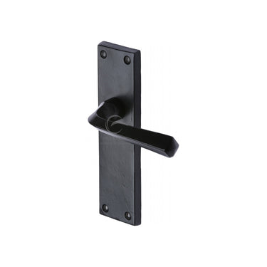 M Marcus - M.Marcus Architectural Hardware - Bridgnorth Door Handles - Black Iron - Latch - Pair; #finish_matt-black