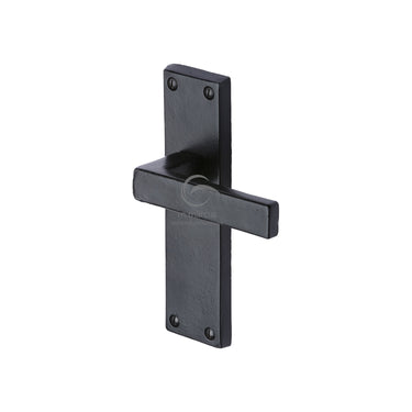 M Marcus - M.Marcus Architectural Hardware - Cheswell Door Handles - Black Iron - Latch - Pair; #finish_matt-black