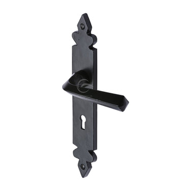 M Marcus - M.Marcus Architectural Hardware - Ironbridge Door Handles - Black Iron - Lock - Pair; #finish_matt-black