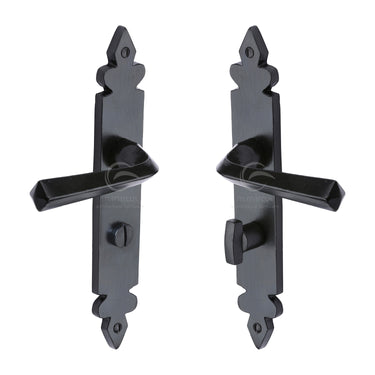 M Marcus - M.Marcus Architectural Hardware - Ironbridge Door Handles - Black Iron - Bathroom - Pair; #finish_matt-black