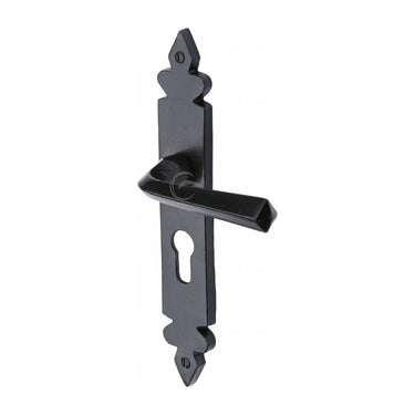 M Marcus - M.Marcus Architectural Hardware - Ironbridge Door Handles - Black Iron - Euro Lock - Pair; #finish_matt-black