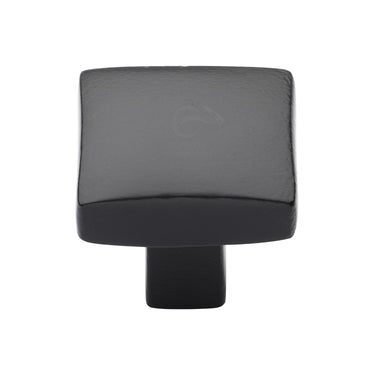 M Marcus - M.Marcus Architectural Hardware - Black Iron Square Convex  Cabinet Knob - 32mm; #finish_matt-black