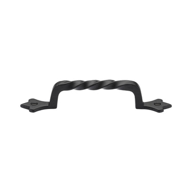 M Marcus - M.Marcus Architectural Hardware - Black Iron Twist Cabinet Pull Handle - Bar - 143mm CTC; #finish_matt-black