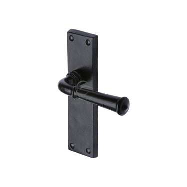M Marcus - M.Marcus Architectural Hardware - Ashfield Door Handles - Black Iron - Latch - Pair; #finish_matt-black