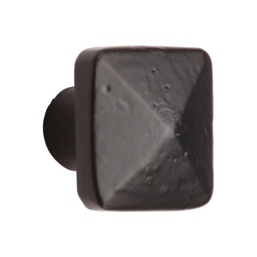 M Marcus - M.Marcus Architectural Hardware - Black Iron Pyramid Cabinet Knob - 38mm; #finish_matt-black