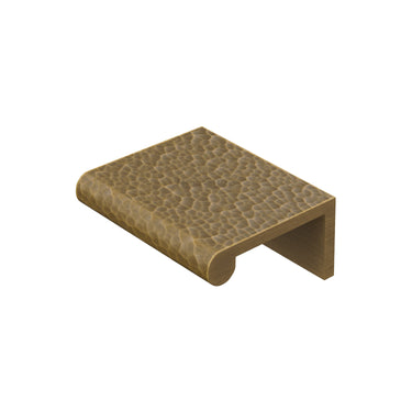 M Marcus - Heritage Brass - Edge Pull Cabinet Handle - 40mm Width - Hammered Design - 50mm; #finish_antique-brass