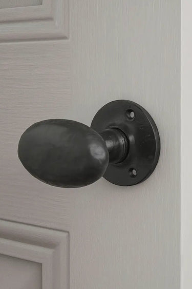 Frelan Hardware - Jedo Oval Mortice Door Knobs - Pair; #finish_black