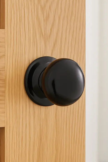 Frelan Hardware - Jedo Porcelain Mortice Door Knobs - Pair; #finish_black