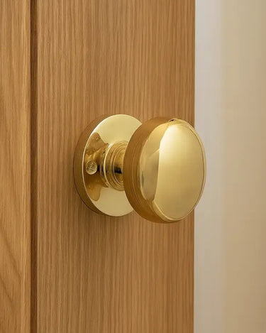 Frelan Hardware - Jedo Mushroom Door Knobs - 60mm - Pair; #finish_polished-brass