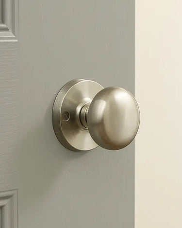 Frelan Hardware - Jedo Mushroom Door Knobs - 62mm - Pair; #finish_satin-nickel