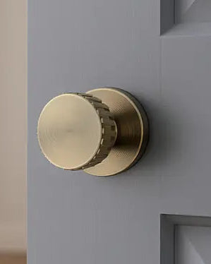 Frelan Hardware - Cog Mortice Door Knobs - Pair; #finish_antique-brass