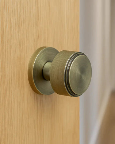 Frelan Hardware - Step Mortice Door Knobs - Pair; #finish_antique-brass