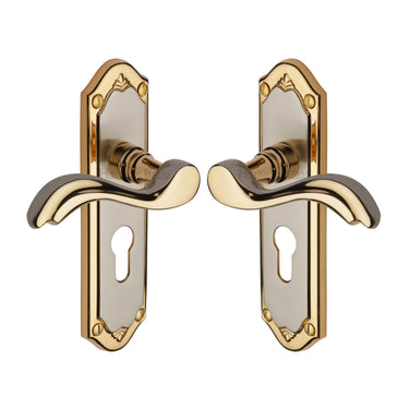 M Marcus - Heritage Brass - Lisboa Door Handles - Euro Lock - Pair; #finish_jupiter-split-finish
