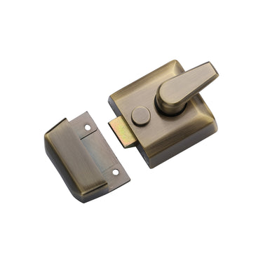 M Marcus - York Security - Standard Night Latch - 40mm; #finish_antique-brass