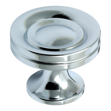 Prima Hardware - Stepped Cupboard Knob - 25mm dia; #finish_polished-chrome
